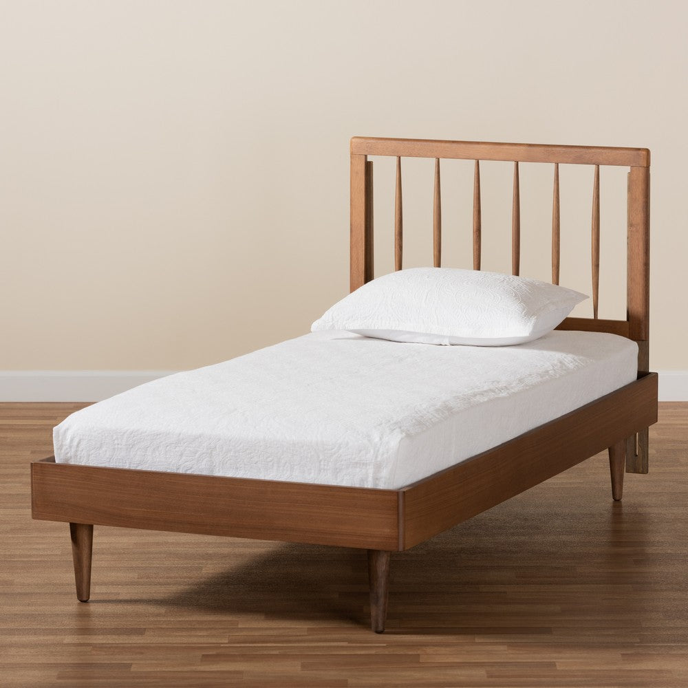 Baxton Studio - Sora Twin Size Bed in Ash Walnut - Sora-Ash Walnut-Twin view 7