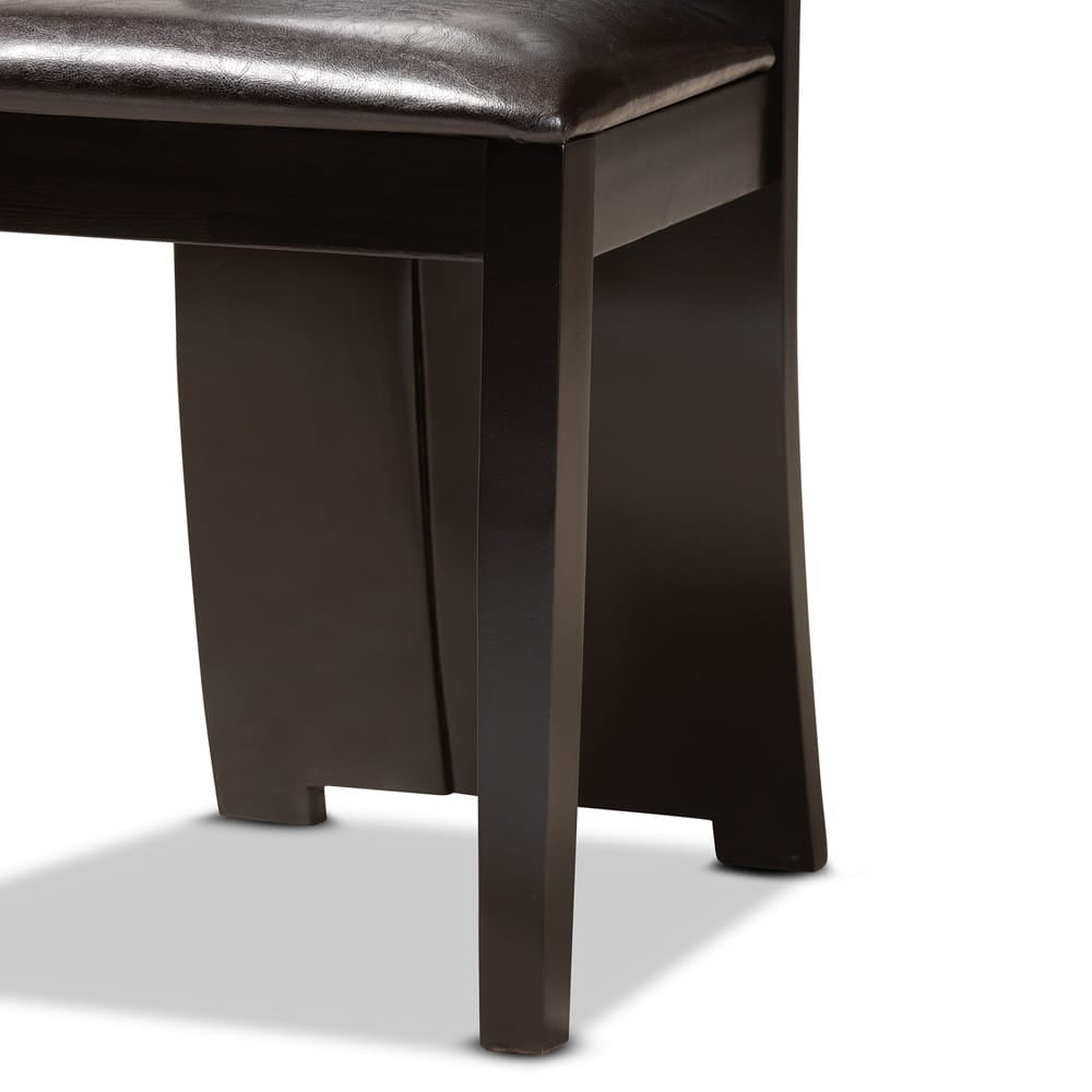 Baxton Studio - Sorley Dining Set in Dark Brown - Sorley-Dark Brown-5PC Dining Set view 6