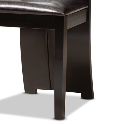 Baxton Studio - Sorley Dining Set in Dark Brown - Sorley-Dark Brown-5PC Dining Set view 6