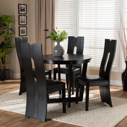 Baxton Studio - Sorley Dining Set in Dark Brown - Sorley-Dark Brown-5PC Dining Set view 7
