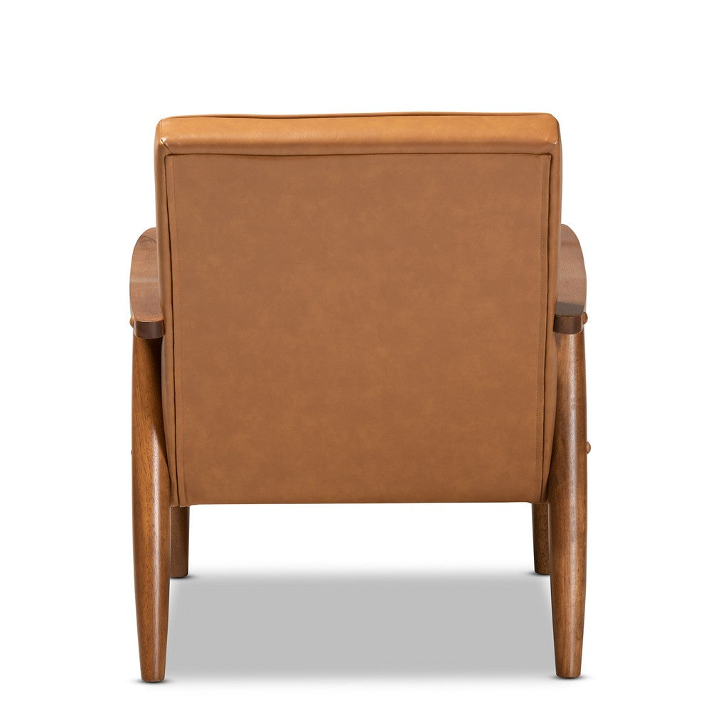 Baxton Studio - Sorrento Chair in Tan/walnut brown - BBT8013-Tan Chair view 4