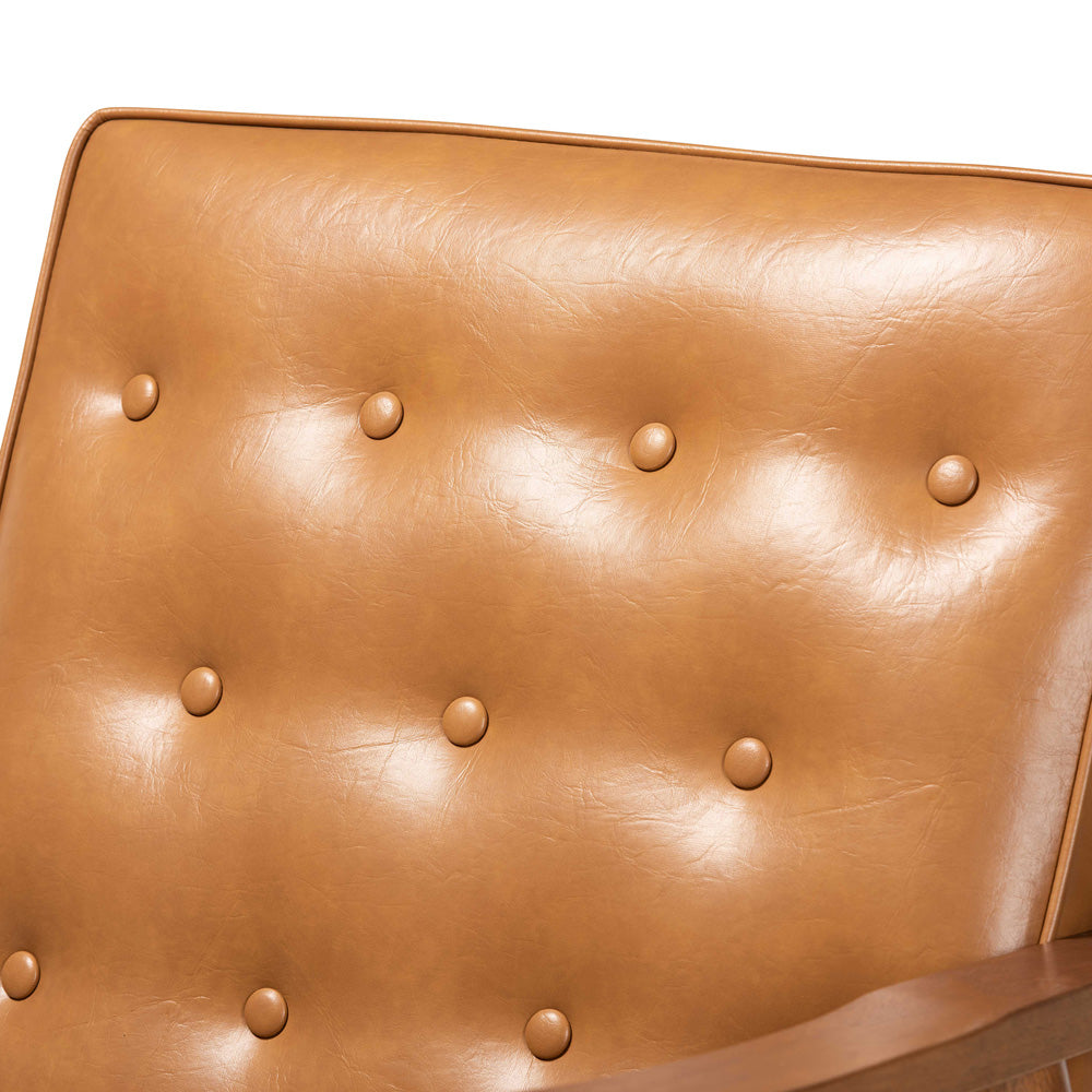 Baxton Studio - Sorrento Chair in Tan/walnut brown - BBT8013-Tan Chair view 5