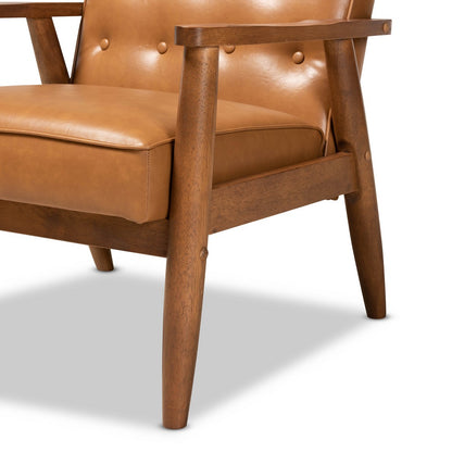 Baxton Studio - Sorrento Chair in Tan/walnut brown - BBT8013-Tan Chair view 6