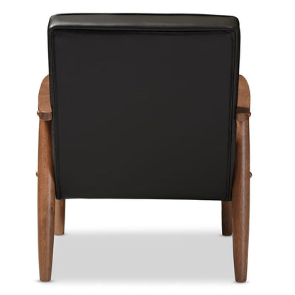 Baxton Studio - Sorrento Living Room Chair in Black - BBT8013-Black Chair view 4