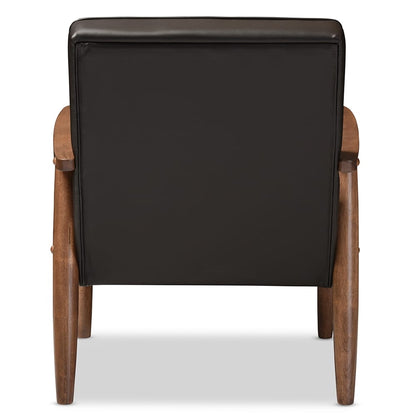 Baxton Studio - Sorrento Living Room Chair in Dark Brown - BBT8013-Brown Chair view 4