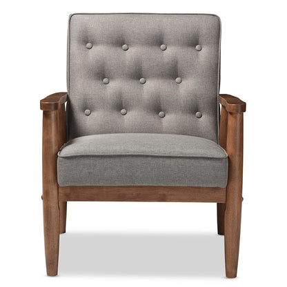 Baxton Studio - Sorrento Living Room Chair in Grey - BBT8013-Grey Chair view 2