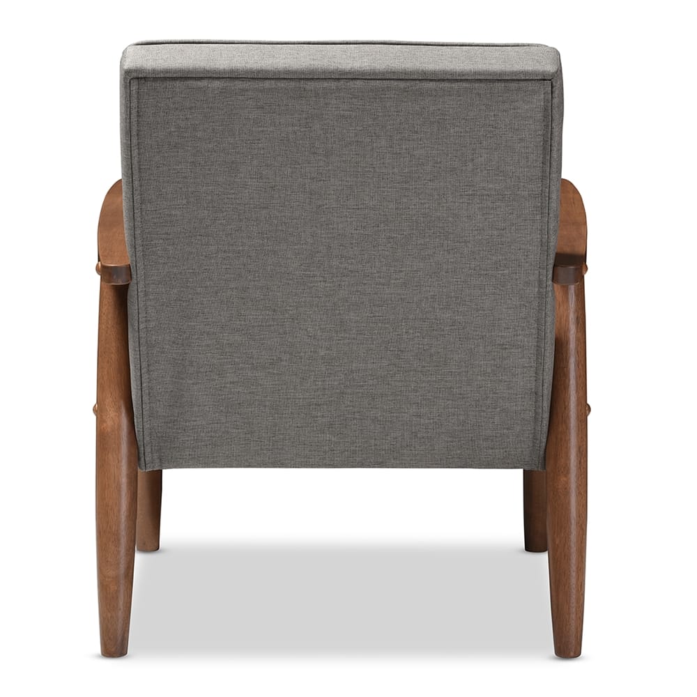 Baxton Studio - Sorrento Living Room Chair in Grey - BBT8013-Grey Chair view 4