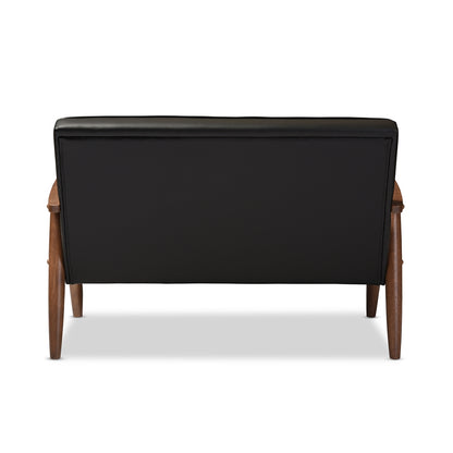 Baxton Studio - Sorrento Loveseat in Black - BBT8013-Black Loveseat view 4