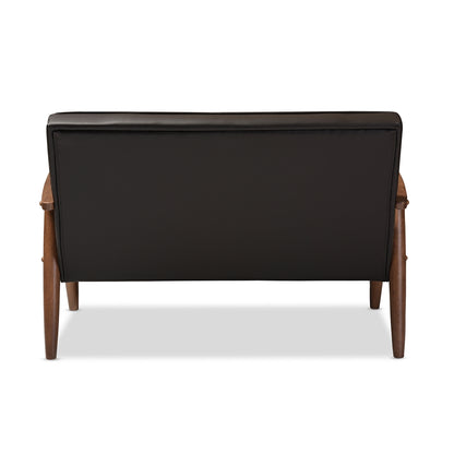Baxton Studio - Sorrento Loveseat in Dark Brown - BBT8013-Brown Loveseat view 4