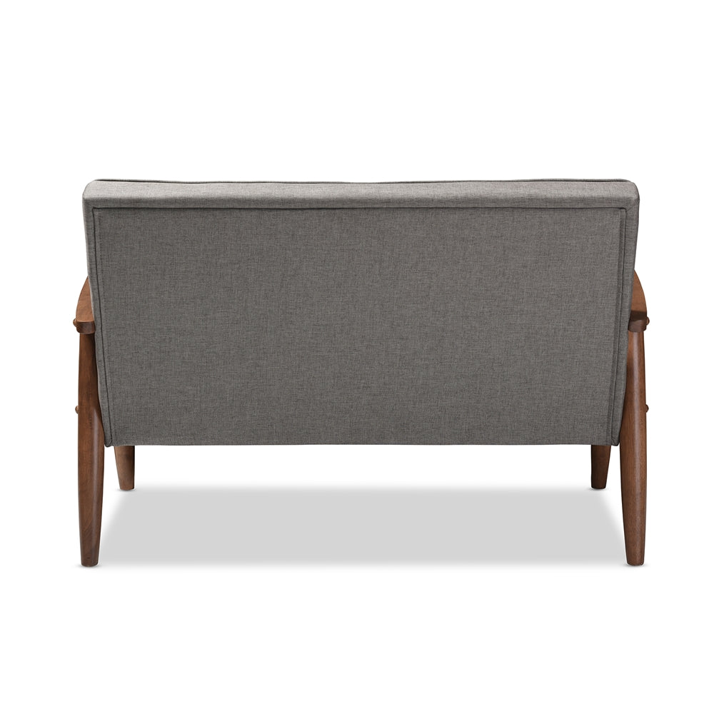 Baxton Studio - Sorrento Loveseat in Grey - BBT8013-Grey Loveseat view 4