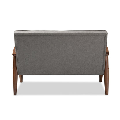 Baxton Studio - Sorrento Loveseat in Grey - BBT8013-Grey Loveseat view 4