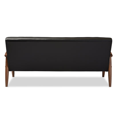 Baxton Studio - Sorrento Sofa in Black - BBT8013-Black Sofa view 4