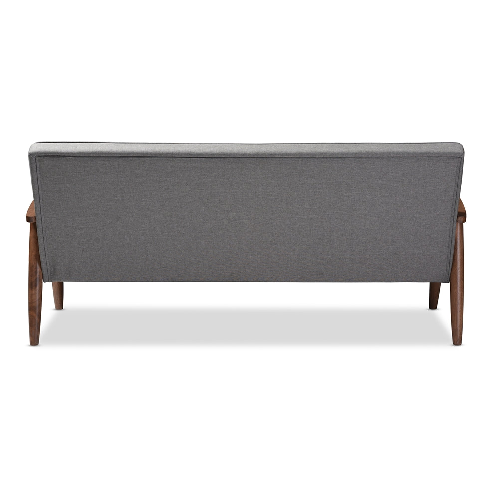 Baxton Studio - Sorrento Sofa in Grey - BBT8013-Grey Sofa view 4