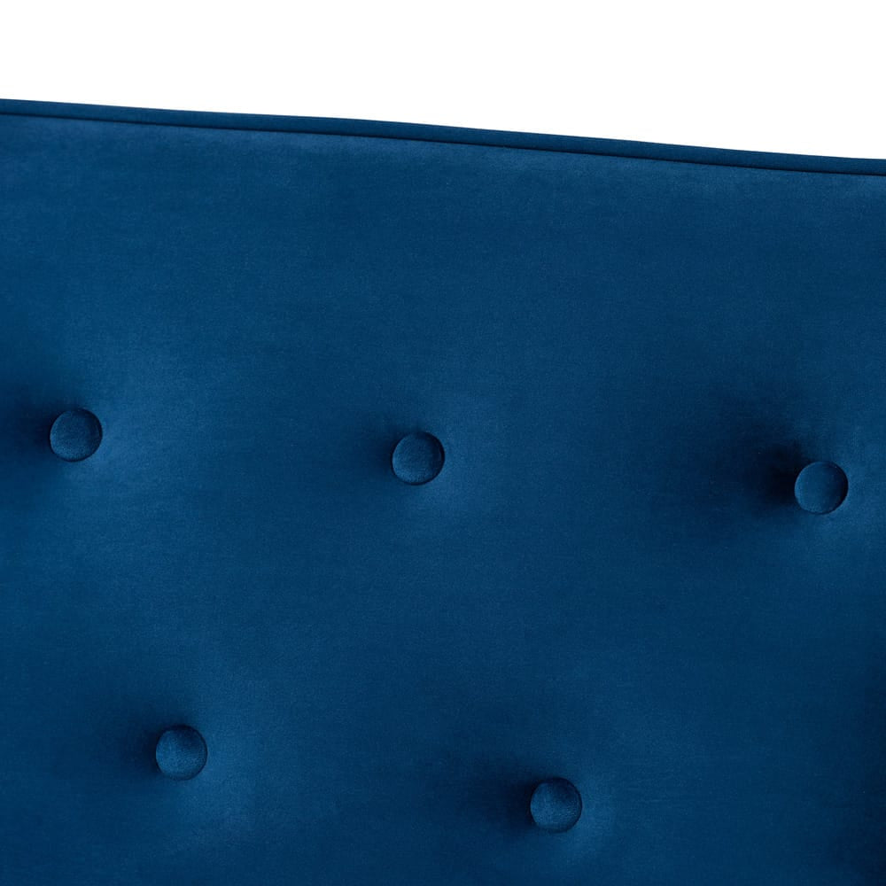 Baxton Studio - Sorrento Sofa in Navy Blue/Brown - BBT8013-Navy Velvet/Walnut-SF view 5