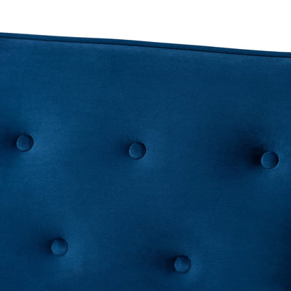 Baxton Studio - Sorrento Sofa in Navy Blue/Brown - BBT8013-Navy Velvet/Walnut-SF view 5