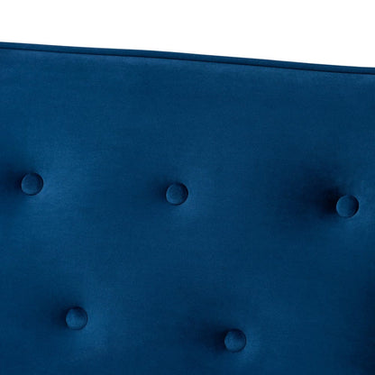 Baxton Studio - Sorrento Sofa Set in Navy Blue/Brown - BBT8013-Navy Velvet/Walnut-3PC Set view 4