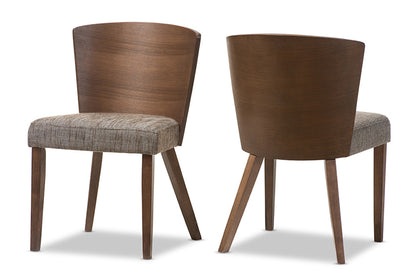 Baxton Studio - Sparrow Set of 2 Dining Chairs in "Gravel" Multi Colors/Brown - SPARROW DINING CHAIR-109/690 view 1
