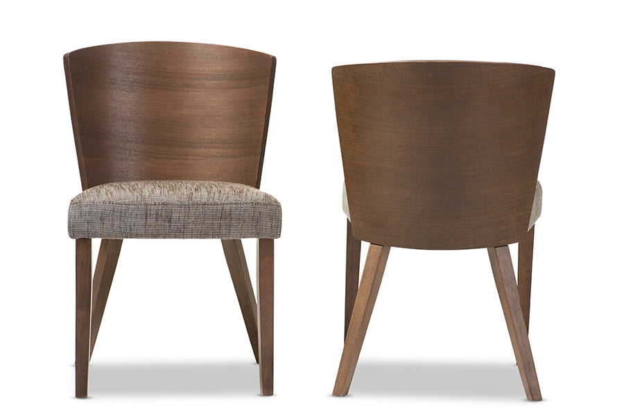 Baxton Studio - Sparrow Set of 2 Dining Chairs in "Gravel" Multi Colors/Brown - SPARROW DINING CHAIR-109/690 view 3