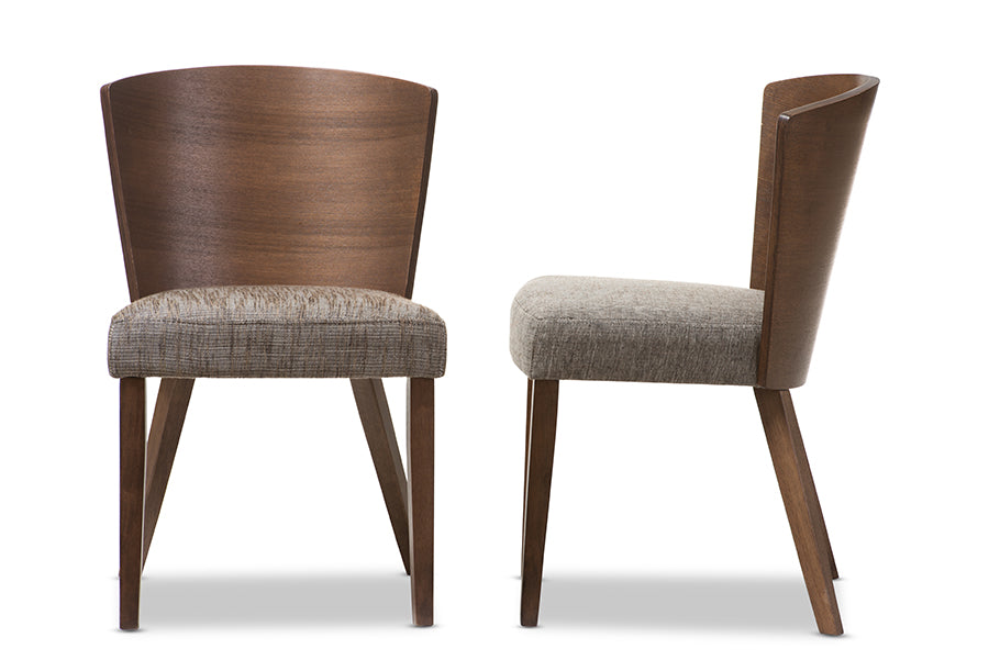 Baxton Studio - Sparrow Set of 2 Dining Chairs in "Gravel" Multi Colors/Brown - SPARROW DINING CHAIR-109/690 view 4