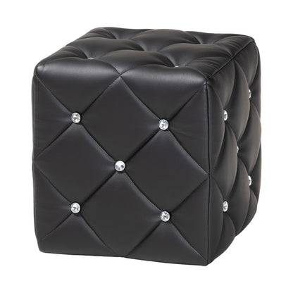 Baxton Studio - Stacey Ottoman in Black - 1710-Black view 1