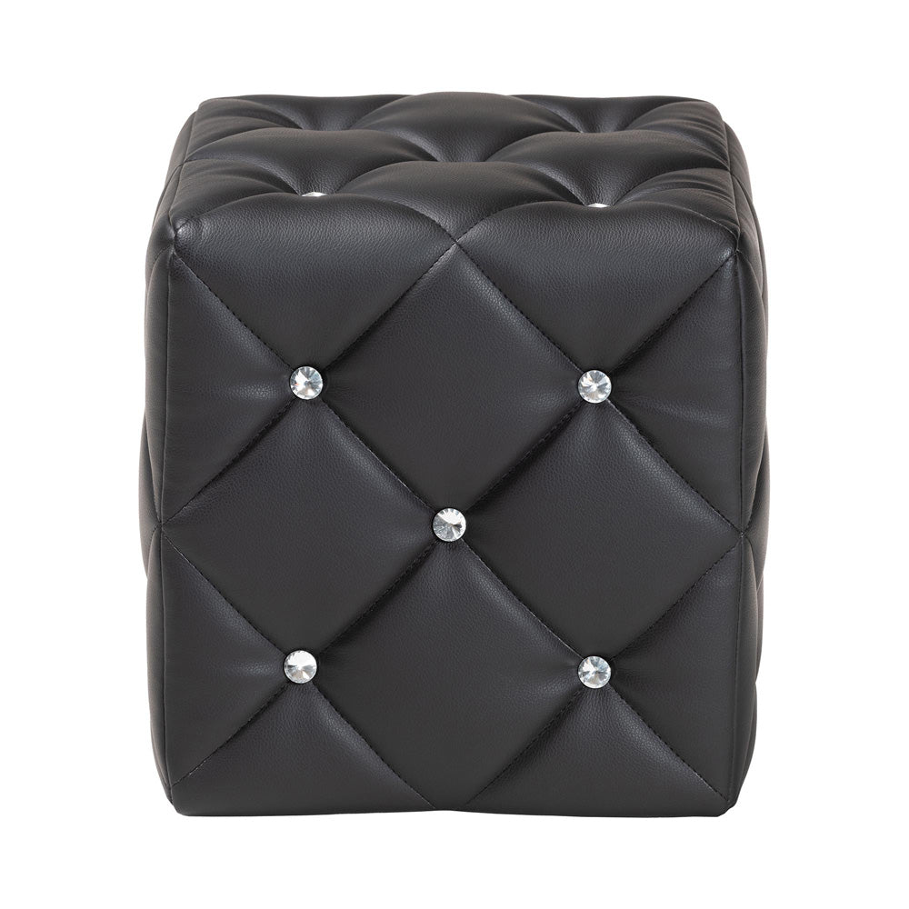 Baxton Studio - Stacey Ottoman in Black - 1710-Black view 2