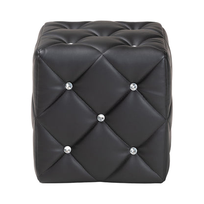 Baxton Studio - Stacey Ottoman in Black - 1710-Black view 2