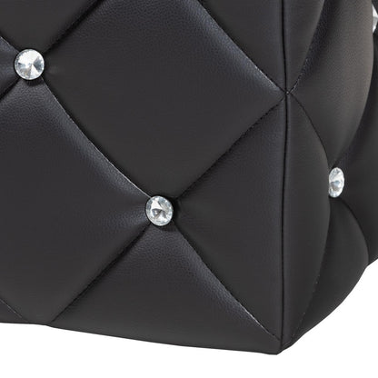 Baxton Studio - Stacey Ottoman in Black - 1710-Black view 4