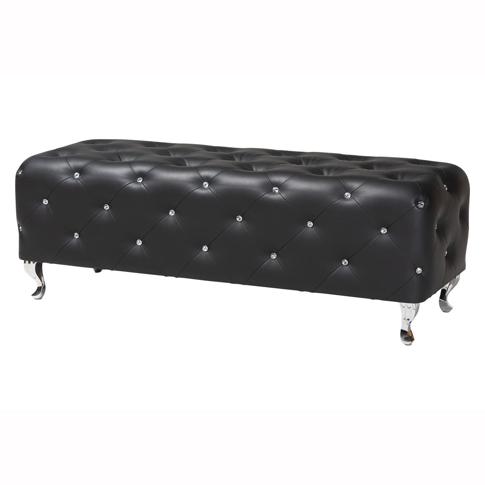 Baxton Studio - Stella Bench in Black - BBT5119-Black-Bench view 1