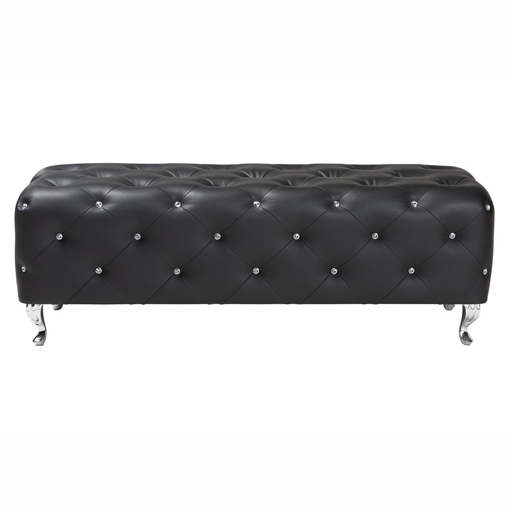Baxton Studio - Stella Bench in Black - BBT5119-Black-Bench view 2