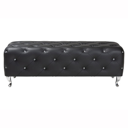 Baxton Studio - Stella Bench in Black - BBT5119-Black-Bench view 2
