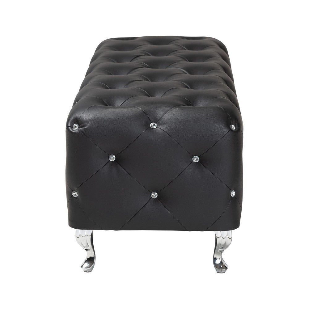 Baxton Studio - Stella Bench in Black - BBT5119-Black-Bench view 3
