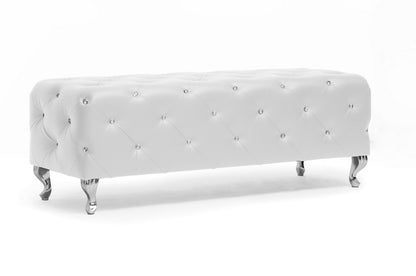 Baxton Studio - Stella Bench in White - BBT5119-White-Bench view 1