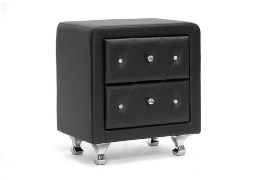 Baxton Studio - Stella Nightstand in Black - BBT3084-Black-NS view 1