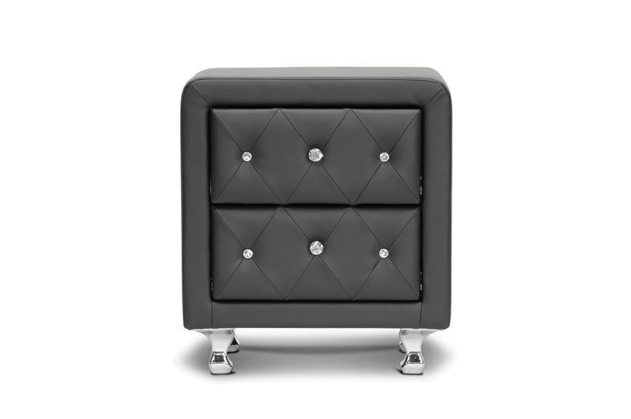 Baxton Studio - Stella Nightstand in Black - BBT3084-Black-NS view 2