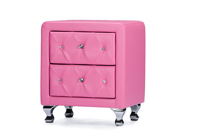 Baxton Studio - Stella Nightstand in Pink - BBT3084-Pink-NS view 1