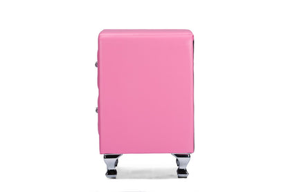 Baxton Studio - Stella Nightstand in Pink - BBT3084-Pink-NS view 3