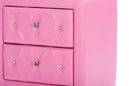 Baxton Studio - Stella Nightstand in Pink - BBT3084-Pink-NS view 4