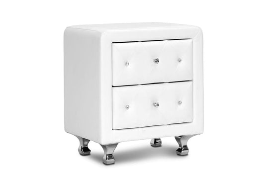 Baxton Studio - Stella Nightstand in White - BBT3084-White-NS view 1