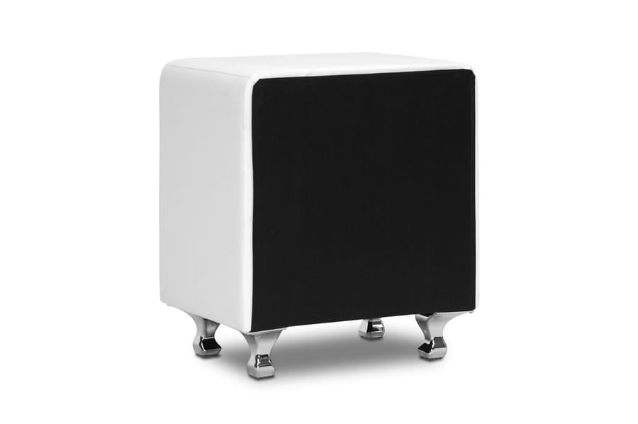 Baxton Studio - Stella Nightstand in White - BBT3084-White-NS view 3