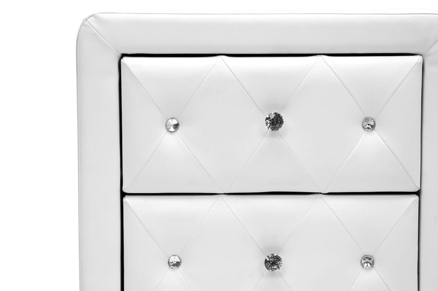 Baxton Studio - Stella Nightstand in White - BBT3084-White-NS view 4