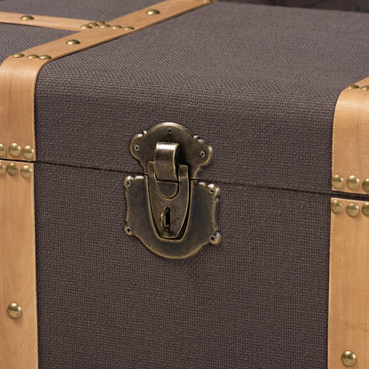 Baxton Studio - Stephen Set of 2 Storage Trunks in Dark Brown/Oak Brown - R87R537-2PC Ottoman Set view 3