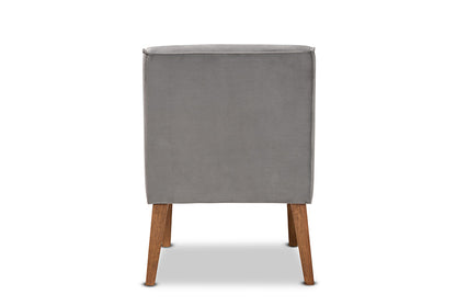 Baxton Studio - Stewart Dining Chair - BBT8062-Grey Velvet/Walnut-CC view 4