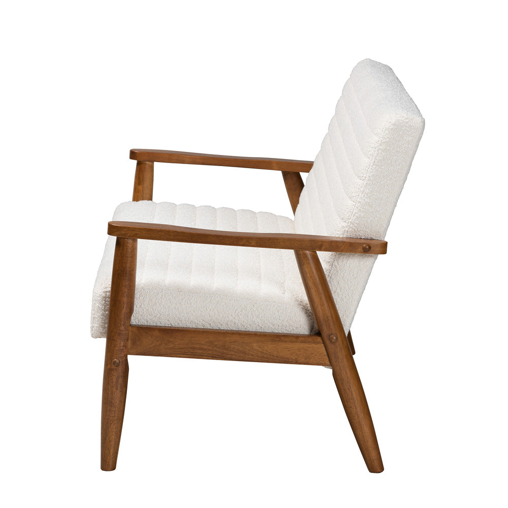 Baxton Studio - Stratton Loveseat in White/Walnut Brown - BBT8013.16-Maya-Cream/Walnut-LS view 3