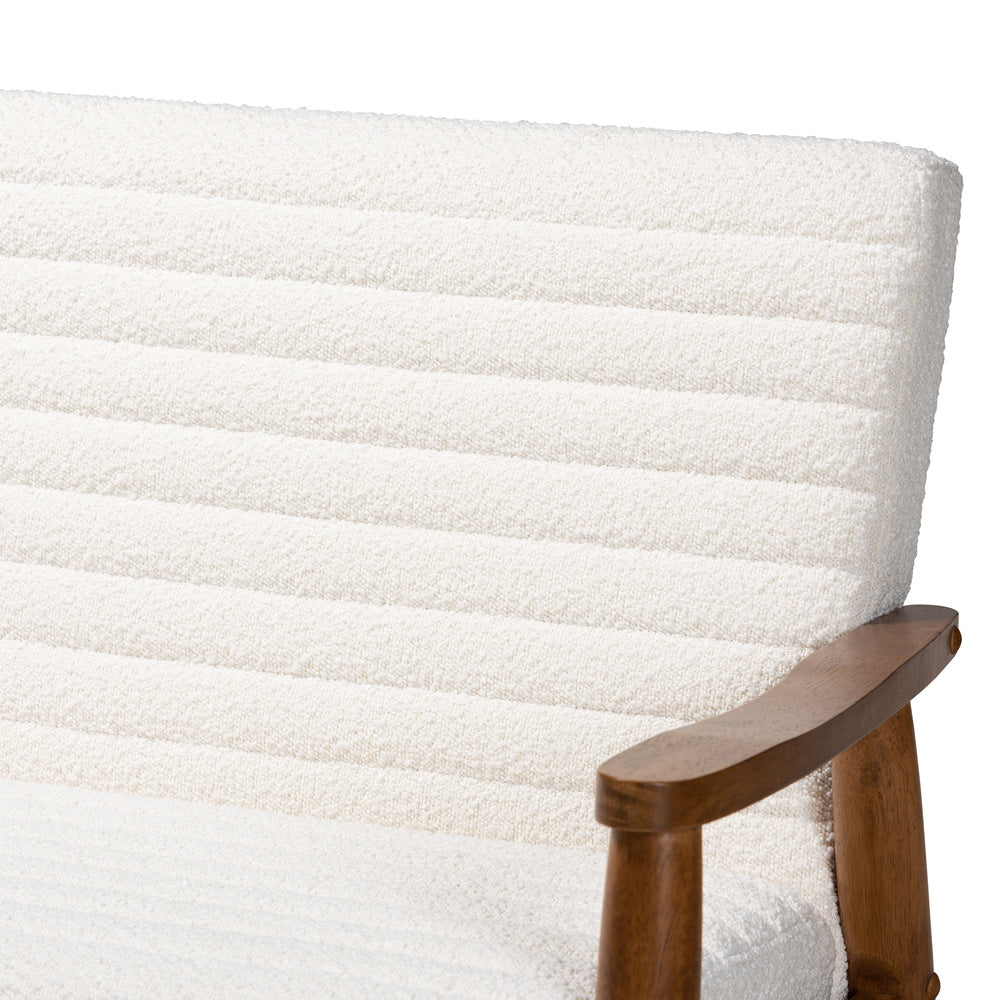 Baxton Studio - Stratton Loveseat in White/Walnut Brown - BBT8013.16-Maya-Cream/Walnut-LS view 5