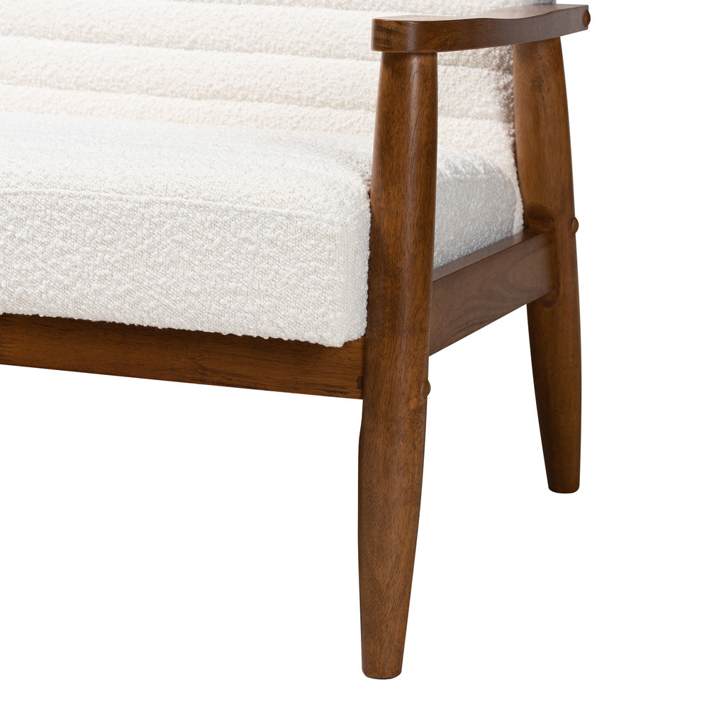 Baxton Studio - Stratton Loveseat in White/Walnut Brown - BBT8013.16-Maya-Cream/Walnut-LS view 6