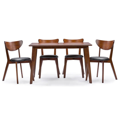 Baxton Studio - Sumner Dining Set in Brown/Black - RT331-TBL-CHR view 1