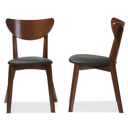 Baxton Studio - Sumner Set of 2 Dining Chairs in Black/Walnut Brown - RT331-CHR-Dark Walnut view 1
