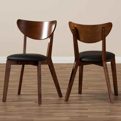 Baxton Studio - Sumner Set of 2 Dining Chairs in Black/Walnut Brown - RT331-CHR-Dark Walnut view 3