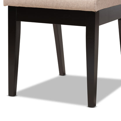 Baxton Studio - Suvi Dining Set in Sand/Dark Brown - Suvi-Sand/Dark Brown-5PC Dining Set view 6