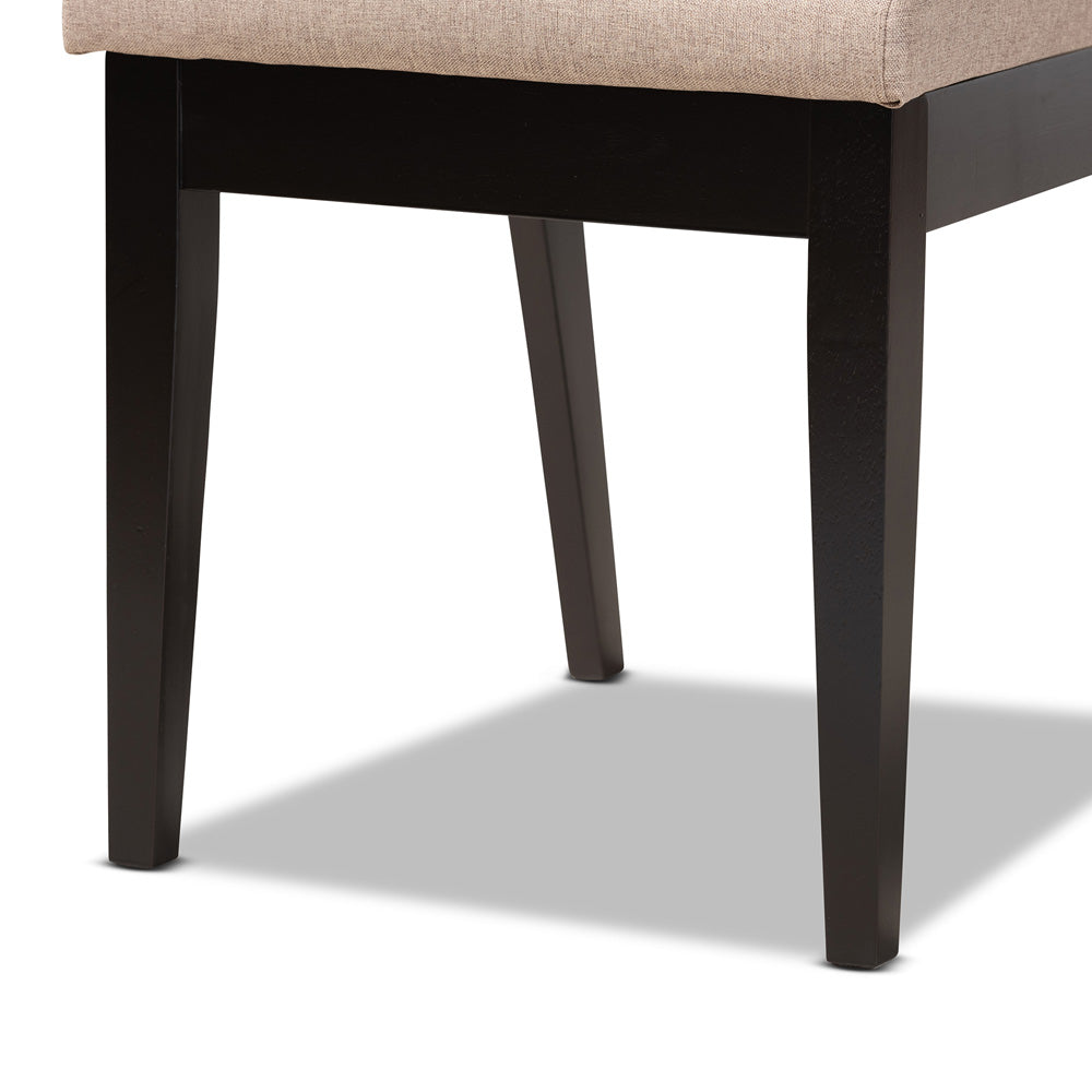 Baxton Studio - Suvi Dining Set in Sand/Dark Brown - Suvi-Sand/Dark Brown-7PC Dining Set view 6